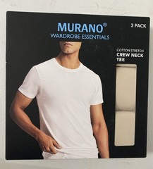 Murano Wardrobe Essentials Solid Crew Neck Undershirt 3-Packs light weight NIB