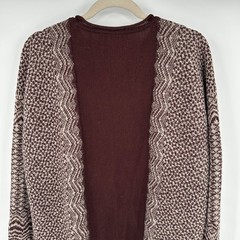 Peruvian Connection Geometric Pattern Wool Baby Alpaca Sweater M/L Burgundy