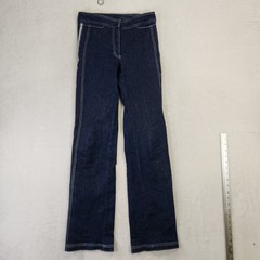 Maxou Vintage Dark Wash Denim Racing Stripe Straight Leg Jeans Blue Womens 2