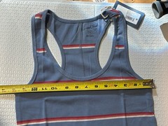 Universal Thread Blue with Stripes Scoop Neck Tank Top Size Medium