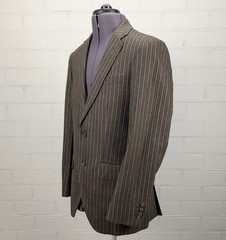 Hackett Mayfair Vintage Stripe Jacket 38R Brown Wool Fox Brothers Tailored