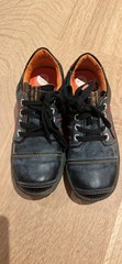 TMA Time Black Leather Artista Loafer Sneaker Lace Up Red Stitch Women’s US 8.5