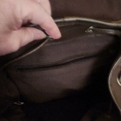 Brown Solid Backpack Buckle Accent Silver Hardware Inner Outer Pockets