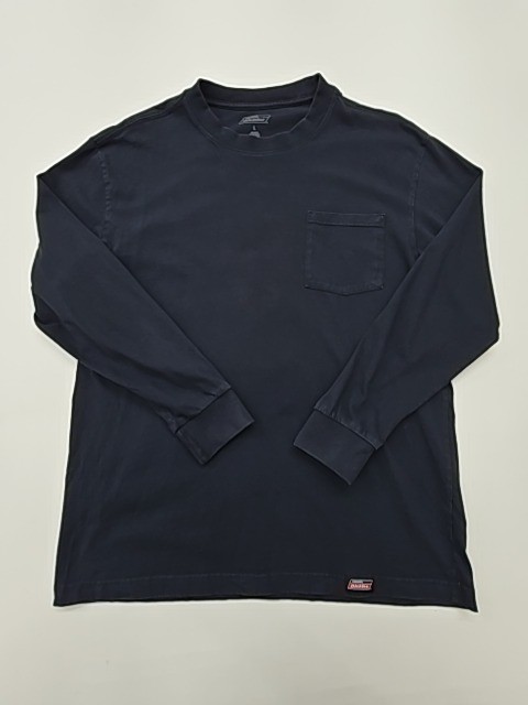Dickies Men Navy Pocket Logo Patch Long Sleeve T-Shirt Size L Condition: Used
