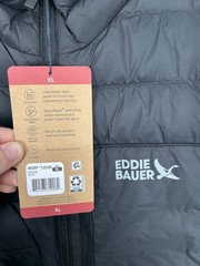 Eddie Bauer Packable Down 650 Jacket Black Insulated Puffer EB650 Mens XL