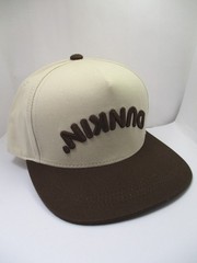 Dunkin Donuts Upside Down Logo Snapback Hat Brown Cream EST 1950 Adjustable Cap