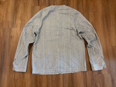 Men’s Patch Pocket Collarless Button Up Shirt Jacket, Size Medium, New