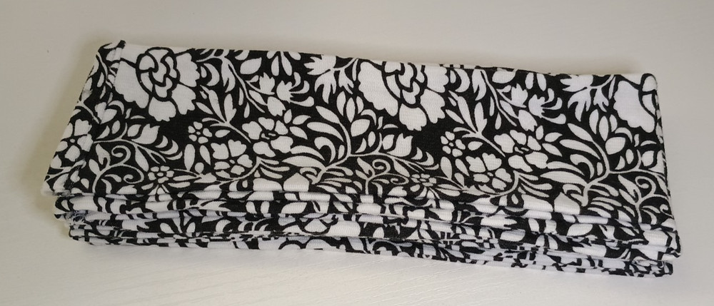 Wide Stretch Basic Headwraps – Black and White