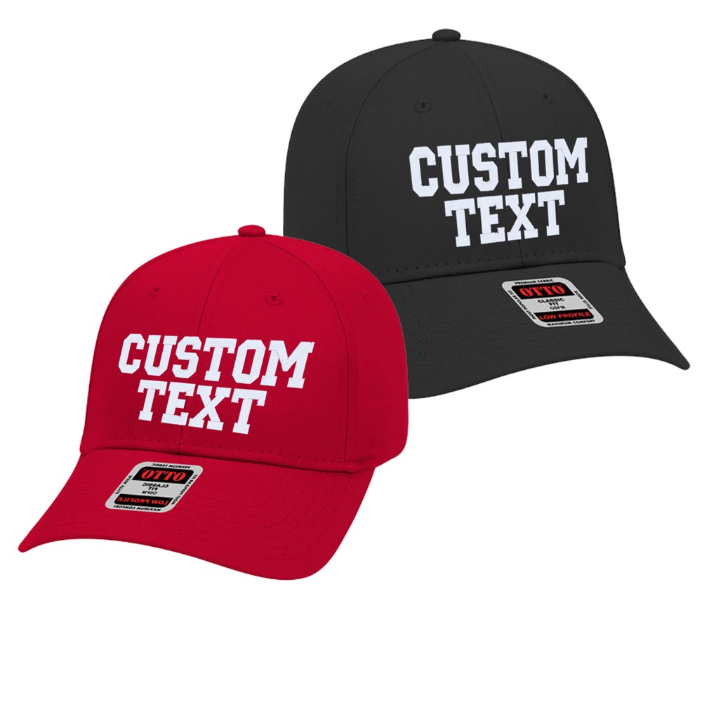Custom Structured 6 panel Embroidered Cap – Hat – Custom Text, Embroidery 19-536