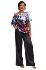 Multicolor Paint-Stroke Top