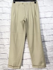 Jos A Bank Pants Mens 34 Beige Wool Gabardine Stretch Executive Collection NWT