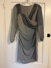 Reiss Asymmetric Patchwork Design Draped Dress Size 2