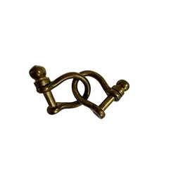Solid Brass Bow Shackle Keychains Screw Pin D-Ring Heavy Duty Hardware Pair
