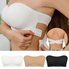 Womens Padded Basic Stretch Strapless Seamless Tube Bra Top Bandeau Underwear US