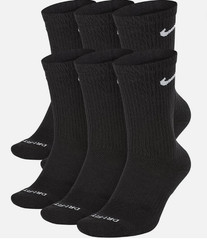 Nike Everyday PLUS Cushioned Training Socks 6 PAIRS WHITE OR BLACK