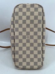 Louis Vuitton Neverfull Tote PM White Canvas Tote Damier Azur Authentic