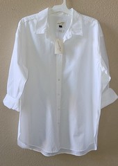 Universal Threads Blouse, Oversize Fit, Long Sleeve Size XL White 100% Cotton