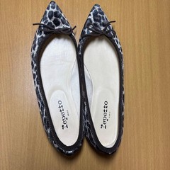 Repetto leopard print pointed toe ballet shoes 23.5cm