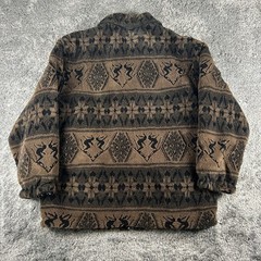Vintage Basic Editions Reversible Jacket Mens L Brown Silk Fleece Southwest Deer