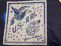 RRL Navy Eagle Perseverance Western Workwear Bandana Scarf