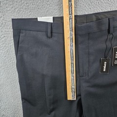 Express Extra Slim Performance Stretch Wool Blend Dress Pants Black 36×32 NEW
