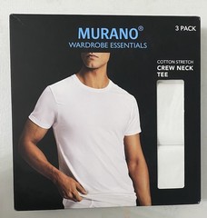 Murano Wardrobe Essentials Solid Crew Neck Undershirt 3-Packs light weight NIB