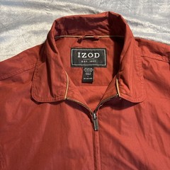 Izod Men’s Large Red Full Zip Jacket With Inner Pockets