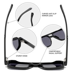 Classic Square Double Bridge Pilot Sunglasses Men Retro Outdoor Shade Glasses