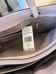 Michael Kors Medium Tote Monogram Brown/Pink Gold Hardware Bag Charm Pockets