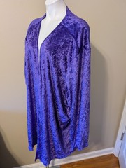 NWT ‘A Personal Touch’ Draped Open Front Faux PURPLE Crushed Velvet Cardigan 5X