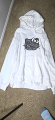 Hello Kitty 50th Anniversary White Pullover Fleece Hoodie Womens 2XL Logo