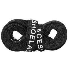 SHOELACES Off White Inspired Custom Printed “SHOELACES” Flat Silk Screen BLACK