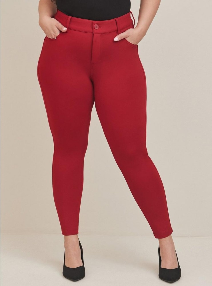 Torrid Pants 20 Red Studio Bombshell Skinny Ankle Ponte High Rise Stretch