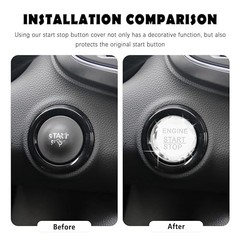 Bling Push Start Button Cover,Crystal Rhinestone Start Button Silver Engine