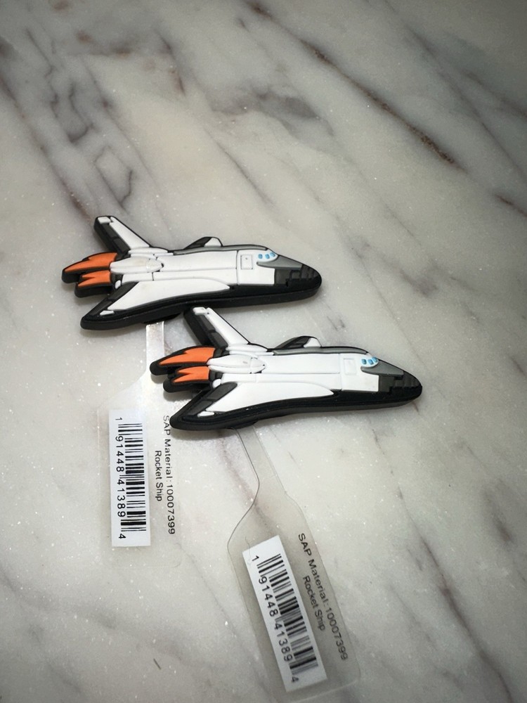 2x RARE rocket ship • authentic original jibbitz • crocs shoe charms