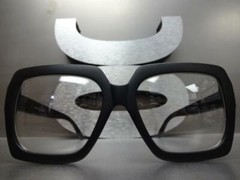 Oversized Exaggerated Retro Style Clear Lens EYE GLASSES Huge Big XL Black Frame