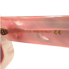 Gucci Pearlescent Pink Oversized Square Designer Sunglasses