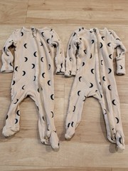 Spearmint Love Baby Organic Waffle 2 Way Zip Footie Bodysuit Set Of 2 0-3 Months