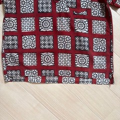 Engineered Garments Batik Pattern Pullover Shirt USA Made M Burgundy F/S
