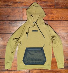 On Cloud Focus Tech Performance Men’s Running Pullover Hoodie Green & Black Sz S