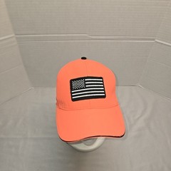 Freestyle Flag Hat Adjustable Strapback Neon Orange Nwot