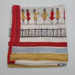 Gorgeous Silk Scarf Early Aviation Theme Biplanes Zeppelins Air Balloons French