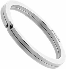 Sterling Silver Split Ring Key Ring with Tags for Engraving Personalizing 33mm