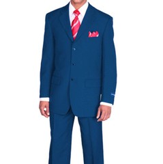 Men’s Basic Polyester 3 button Jacket with Pant Suit Set Black By Milano Moda