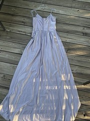 Windsor Lavender Solid Maxi Dress Women’s Size 7 V-Neck Strappy Sleeveless Zip