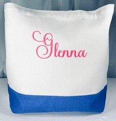 Monogrammed, Personalized, Initialed, Canvas Tote Bag, You pick bag, thread colo