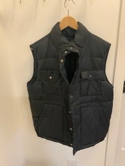 Gap Reversible Blue Button Down Puffer Vest Men’s L Large