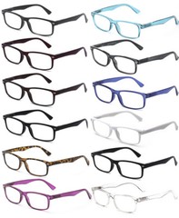 New Clear Lens Glasses Rectangular Frame Spring Hinge Fake Eyewear UV 100%