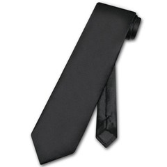 Biagio NeckTie EXTRA LONG Solid BLACK Color Mens XL Tall 63 inch Neck Tie