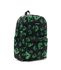 Minecraft Creeper – School Backpack Book Bag 17″ Green Black Kids Backpack New!